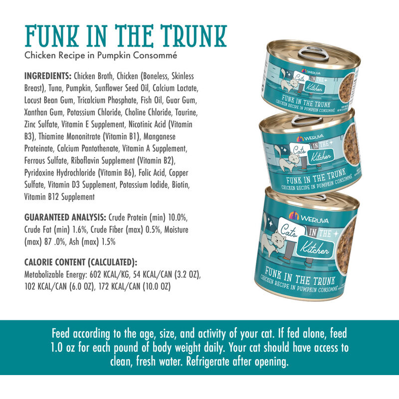 Cats in the Kitchen Originals Canned Cat Food, Funk In The Trunk, Chicken & Pumpkin, 6-oz image number null