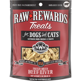 Northwest Naturals Raw Rewards Freeze-Dried Dog & Cat Treats, Beef Liver, 3-oz