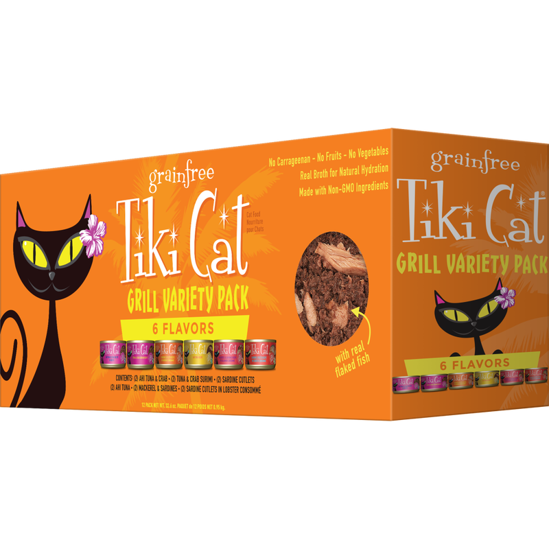 Tiki Cat Grill Canned Cat Food, Variety Pack, 2.8-oz, 12-pack image number null