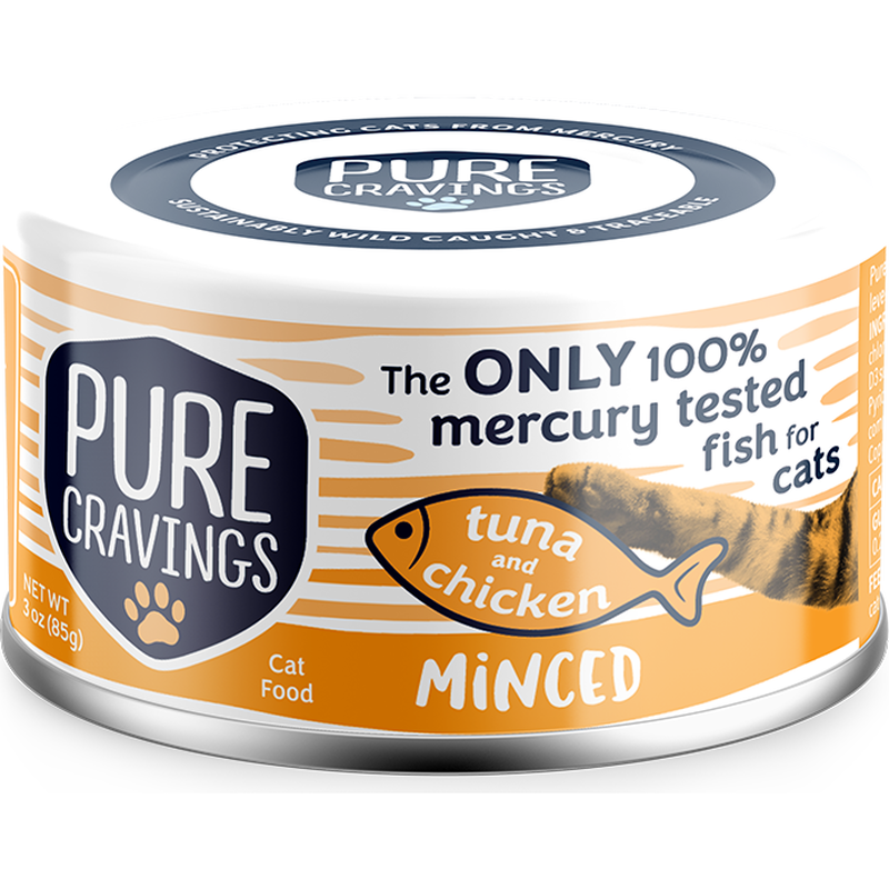 Pure Cravings Minced Canned Cat Food, Tuna & Chicken, 3-oz image number null