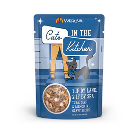 Cats in the Kitchen Originals Wet Cat Food, 1 if By Land 2 is By Sea, Tuna Beef & Salmon