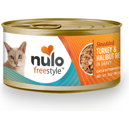 Nulo Freestyle Grain-Free Canned Cat Food, Shredded, Turkey & Halibut