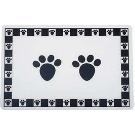 PetRageous Designs Pet Placemat, Black Pet Paws, 11.5-in x 19-in