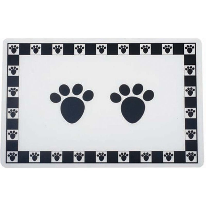 PetRageous Designs Pet Placemat, Black Pet Paws, 11.5-in x 19-in image number null