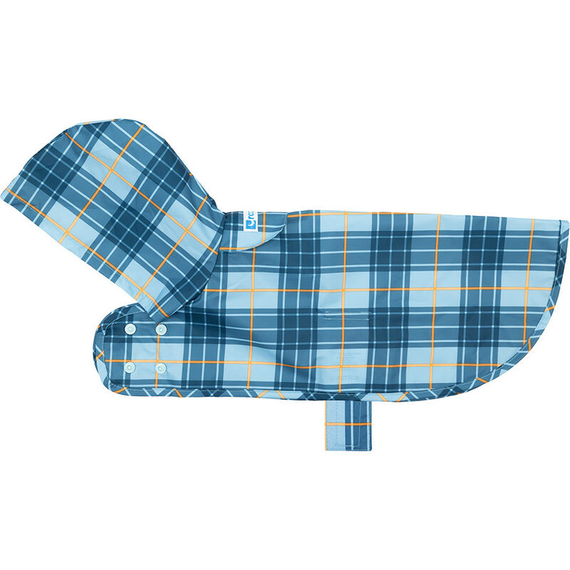 RC Pets Packable Dog Rain Poncho, Blue Plaid image number null