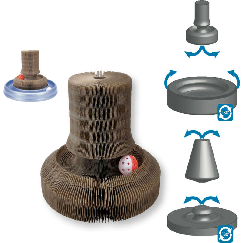 Turbo by Coastal Transform It! Corrigated Cardboard Tower Cat Toy, 20-in image number null