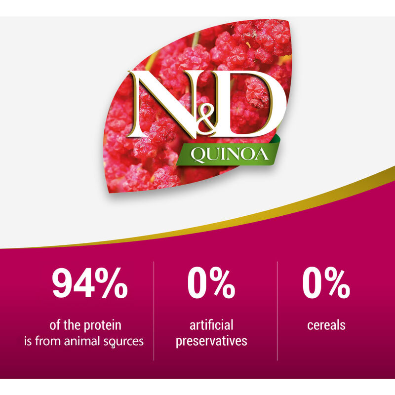 Farmina N&D Quinoa Dry Cat Food, Weight Management, Lamb, 3.3-lb image number null