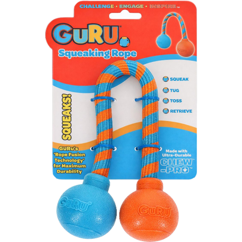 Guru Pet Company Dog Toy, Squeaking Rope image number null