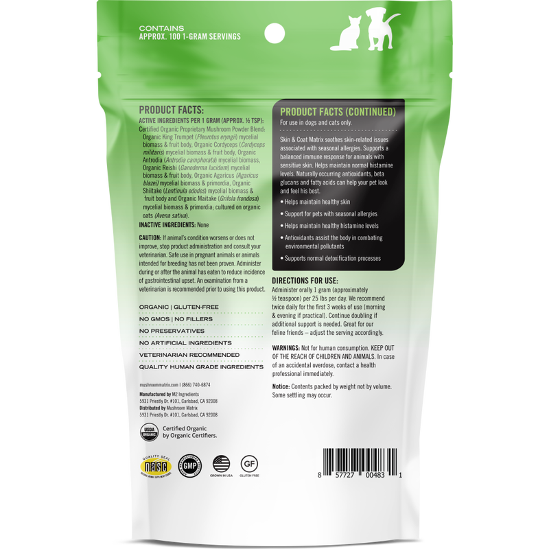 Canine Matrix Skin & Coat Seasonal Allergy Dog Supplement, 100-g image number null