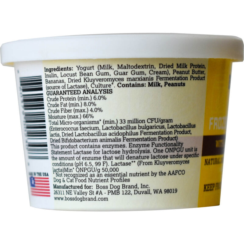 Boss Dog Frozen Yogurt Dog Treats, Peanut Butter & Banana, 3.5-oz, Single Cup image number null