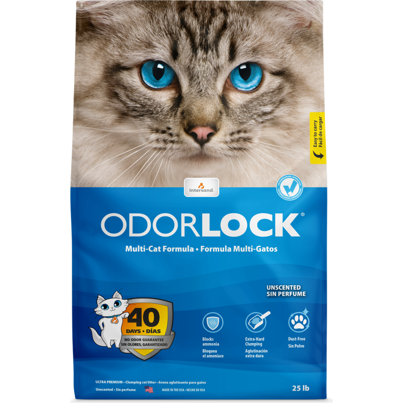 Intersand Odor Lock Clumping Cat Litter, Unscented, 25-lb image number null