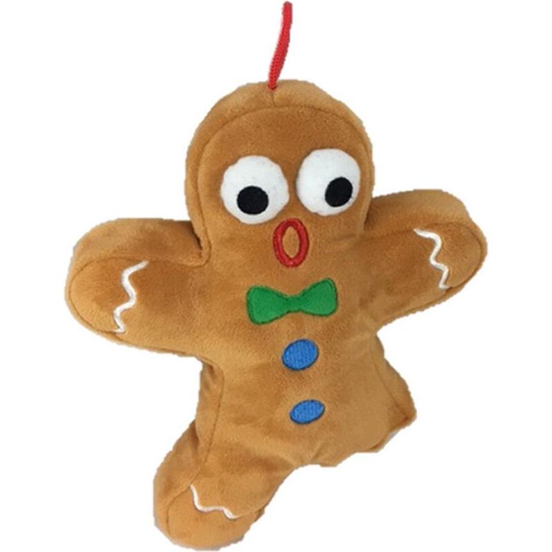 Huxley & Kent Holiday Power Plush Dog Toy, Ginger Snapped, 7-in image number null