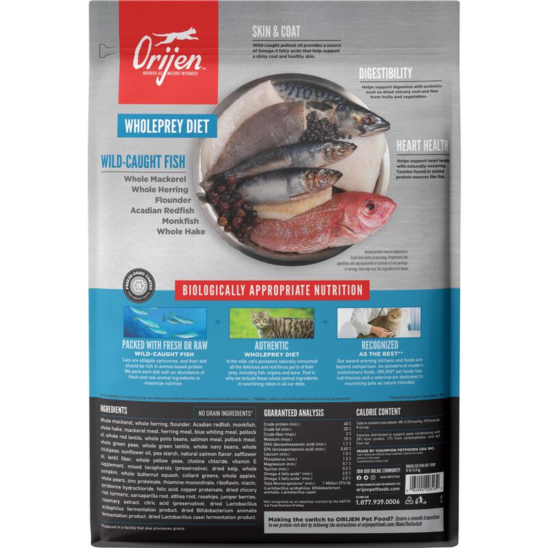 Orijen Grain-Free Dry Cat Food, Six Fish image number null