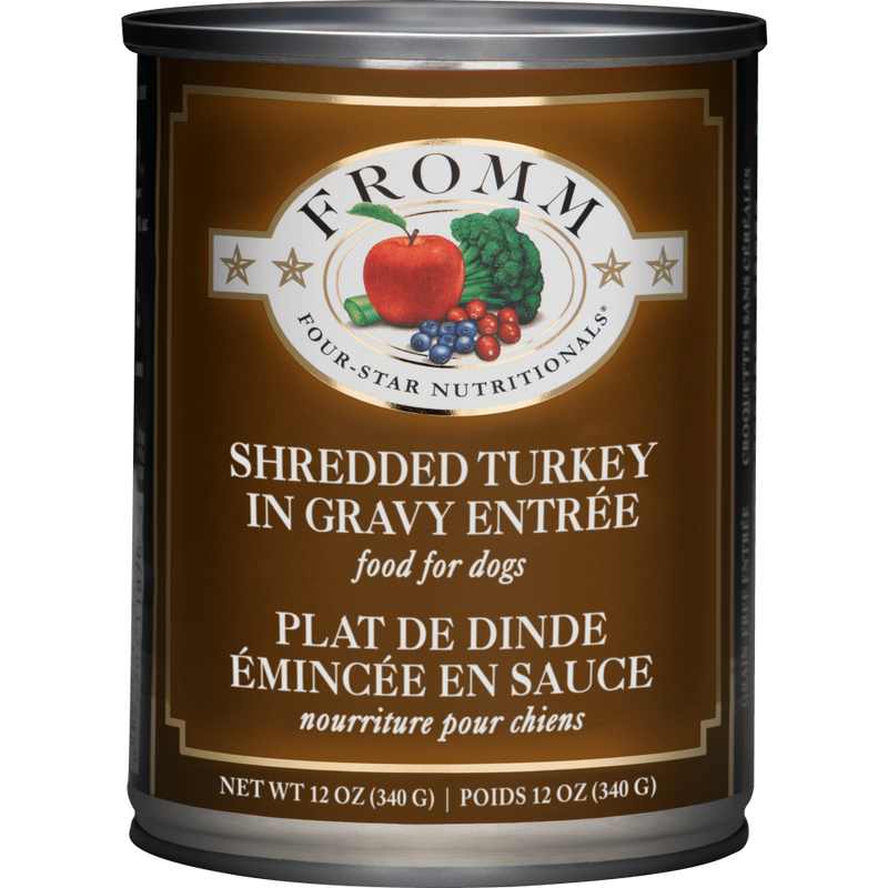 Fromm Four-Star Canned Dog Food, Shredded Turkey in Gravy, 12-oz image number null