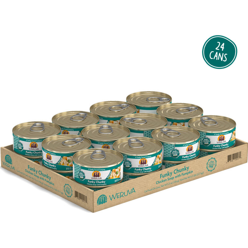 Weruva Classic Canned Cat Food, Funky Chunky, Chicken Soup & Pumpkin, 5.5-oz image number null