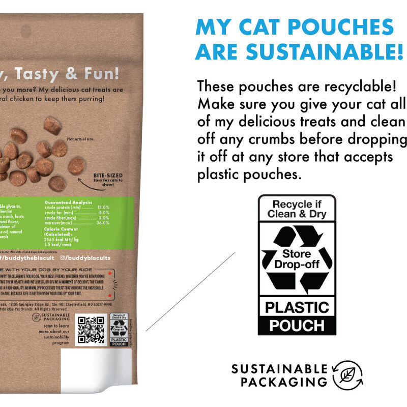 Buddy Biscuits Cat Treats, Chicken, 3-oz image number null