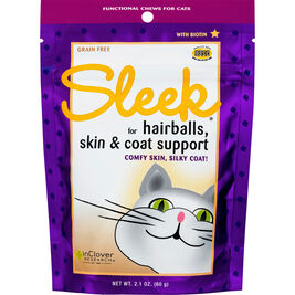 InClover Sleek Hairball, Skin & Coat Support Soft Chews Cat Supplement, 2.1-oz