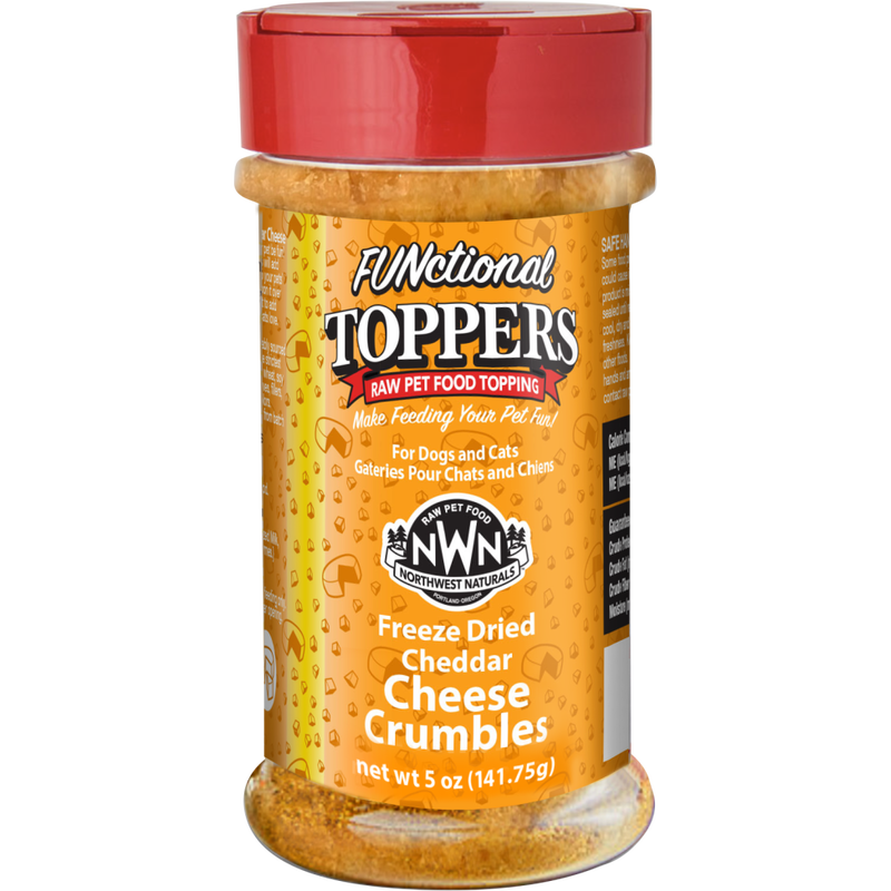 Northwest Naturals FUNctional Freeze-Dried Raw Pet Food Topper, Cheddar Cheese, 5-oz image number null