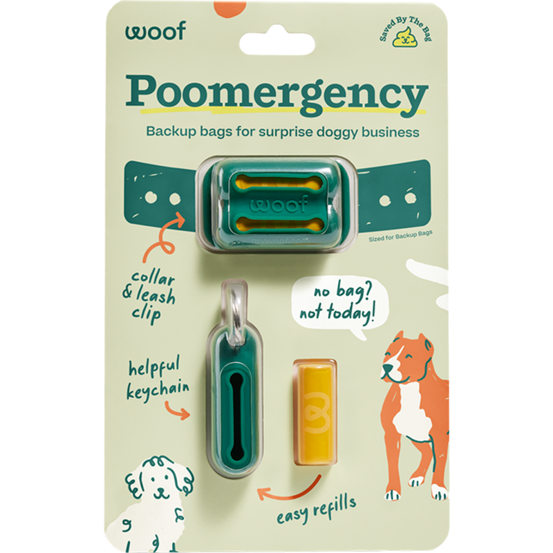 Woof Poomergency, Poop Bag Holder, Green image number null