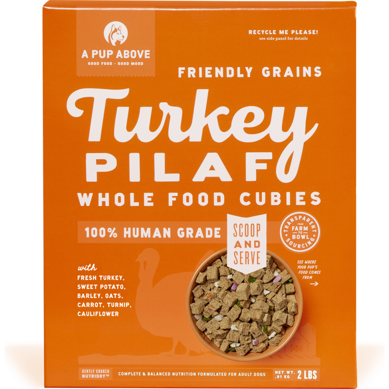 A Pup Above Whole Food Cubies Dehydrated Dog Food, Turkey Pilaf, 2-lb image number null