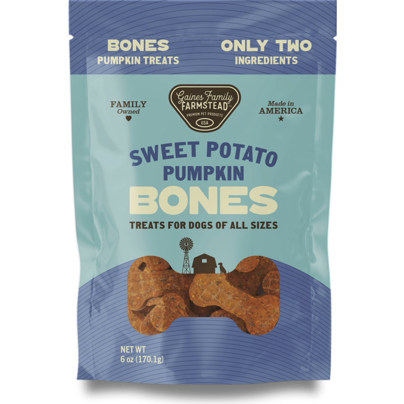 Gaines Family Farmstead Bones Dog Treats, Sweet Potato & Pumpkin, 6-oz image number null