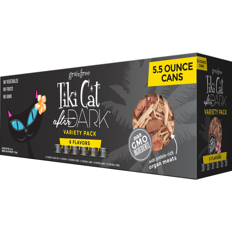 Tiki Cat After Dark Canned Cat Food, Variety Pack, 2.8-oz, 12-pack image number null