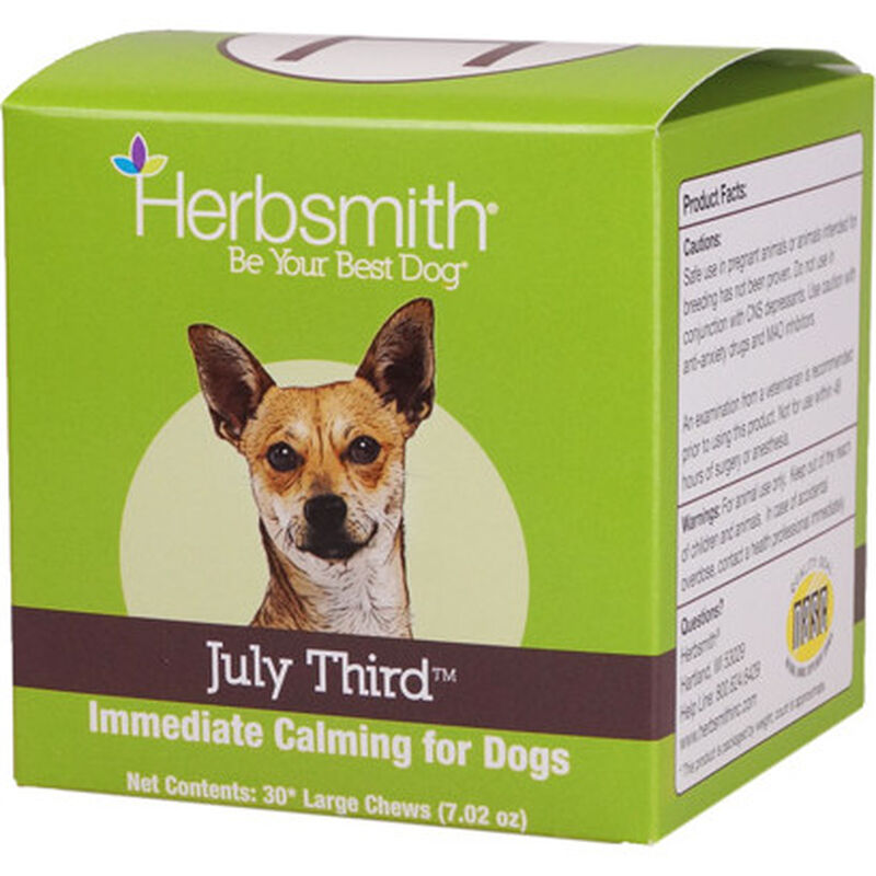 Herbsmith July Third Calming Aid Soft Chews Dog Supplement, Large, 30-count image number null