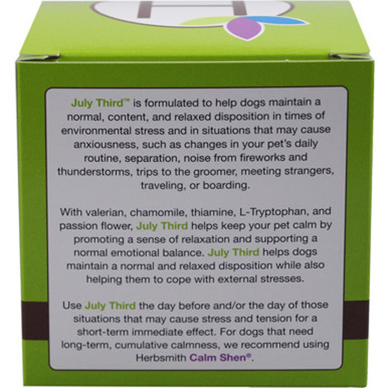 Herbsmith July Third Calming Aid Soft Chews Dog Supplement, Large, 30-count image number null