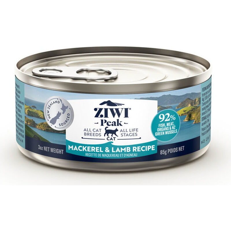 ZIWI Peak Original Series Canned Cat Food, Mackerel & Lamb, 3-oz image number null