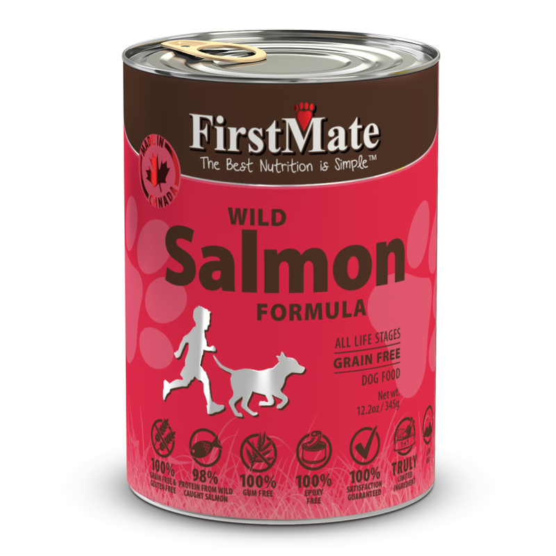 FirstMate Grain-Free Canned Dog Food, Salmon, 12.2-oz image number null