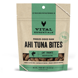 Vital Essentials Raw Freeze-Dried Cat Treats, Ahi Tuna Bites, 1.1-oz