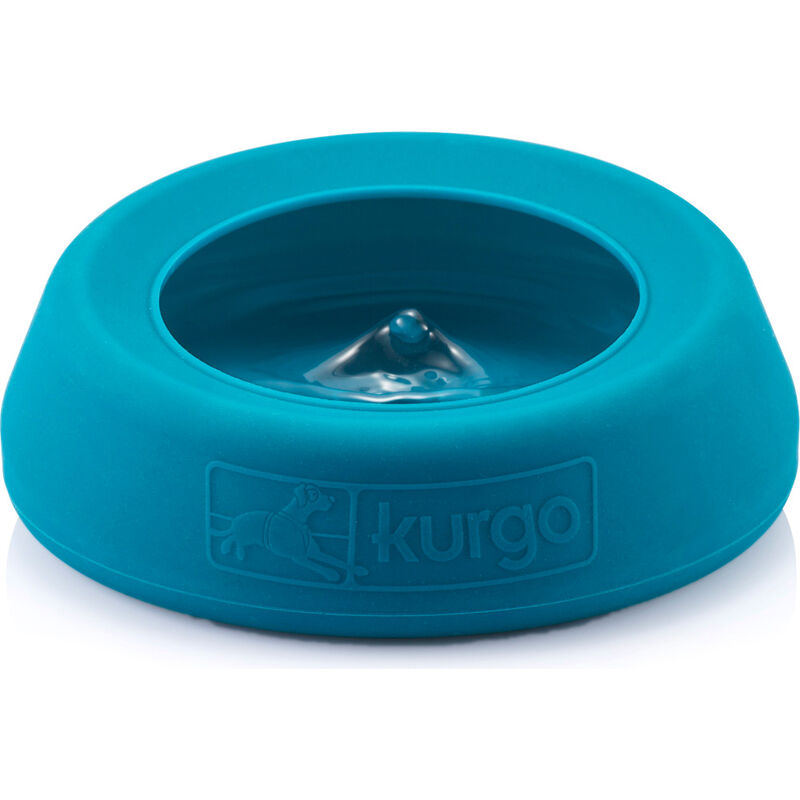 Kurgo Splash-Free Wander Dog Water Bowl, Blue image number null