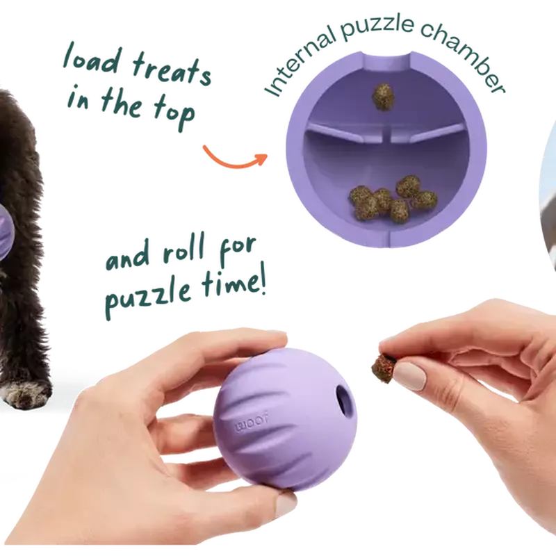 Woof Forager Flyball Dog Toy, Lavender image number null