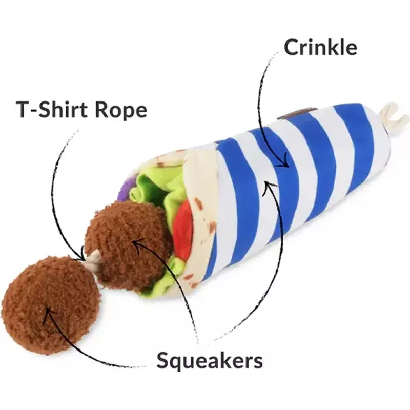 P.L.A.Y. International Classic Fur-lafel Wrap Dog Toy image number null