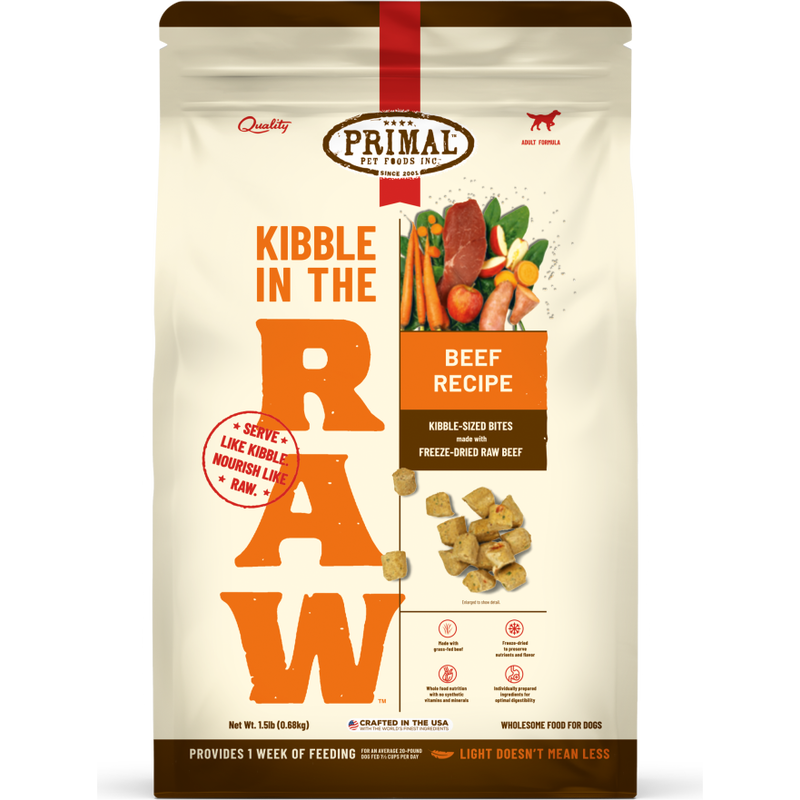 Primal Kibble in the Raw Freeze-Dried Dog Food, Beef image number null