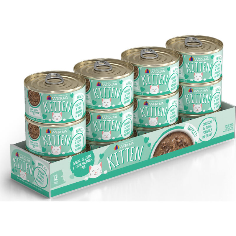 Weruva Kitten Canned Cat Food, Chicken & Tuna in Gravy, 3-oz image number null