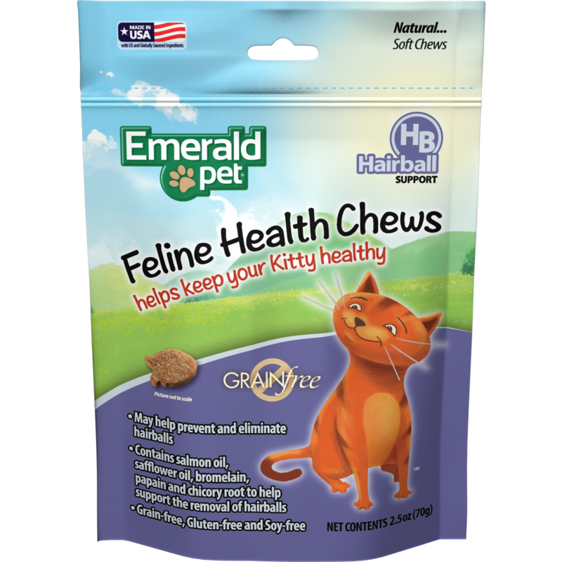 Emerald Pet Feline Health Hairball Support Cat Supplement, 2.5-oz image number null
