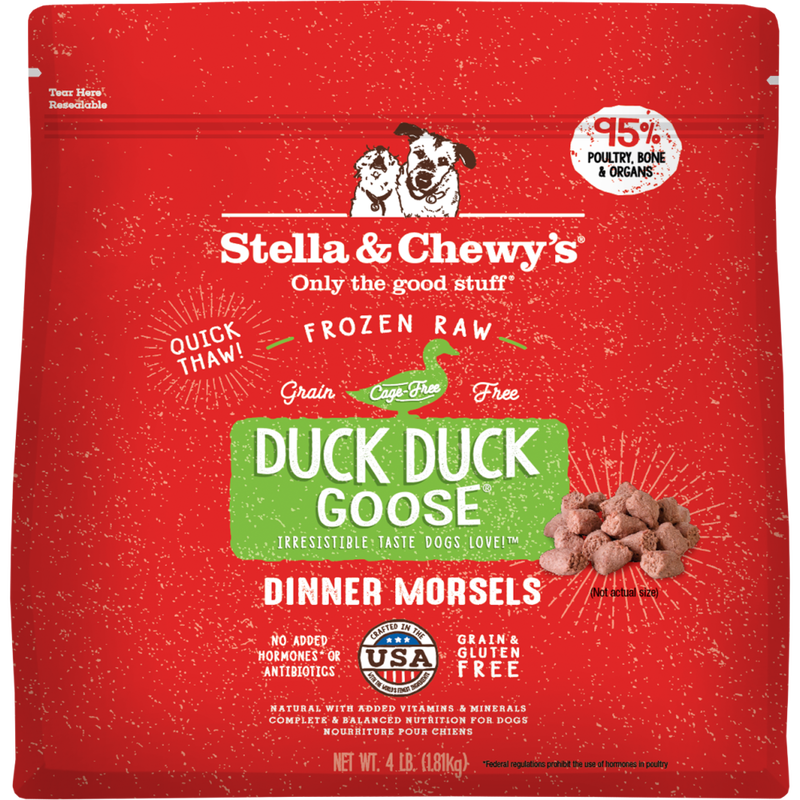 Stella & Chewy's Dinner Morsels Raw Frozen Dog Food, Duck Duck Goose, 4-lb image number null