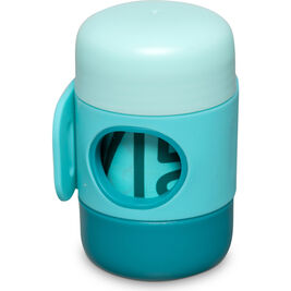 Messy Mutts Pet Waste Bag Dispenser with Silicone Strap & Bags, Assorted Blue, 1 Roll, 15-count