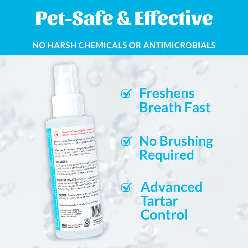 Skout's Honor Oral Care Dental Drops for Pets, Advanced Formula, 4-oz image number null