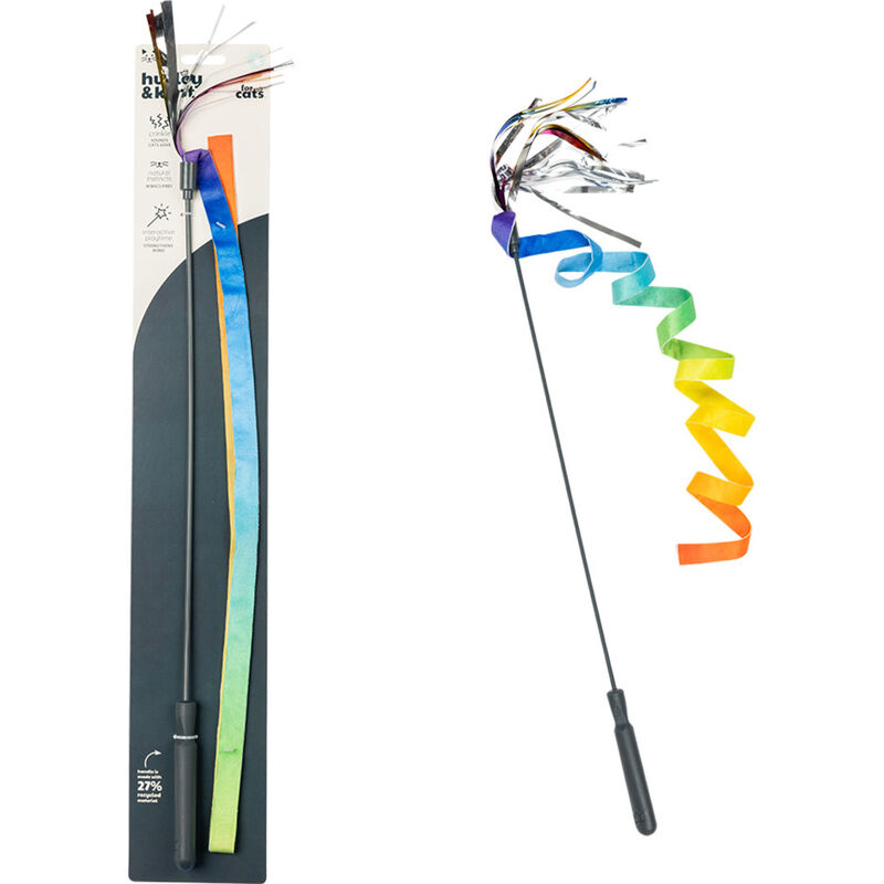Huxley & Kent Dance & Lure Wand Cat Toy, Rainbow image number null