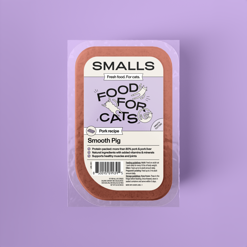 Smalls Gently Cooked Frozen Cat Food, Smooth Pig, Pork & Pork Liver, 5.5-oz image number null