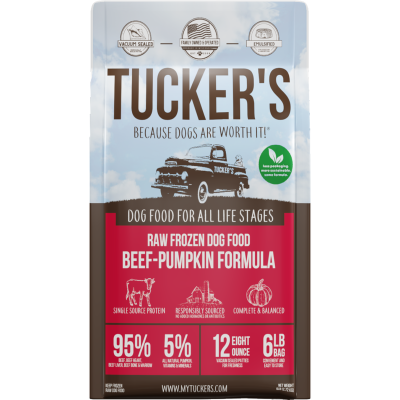 Tucker's Raw Frozen Dog Food, Beef & Pumpkin, 6-lb image number null