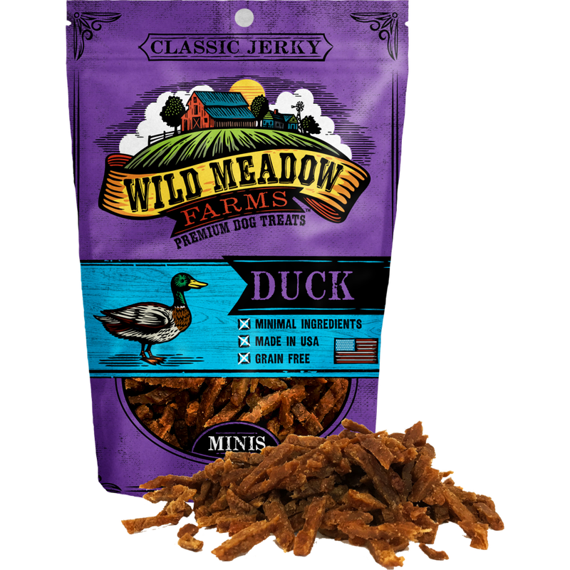 Wild Meadow Farms Classic Jerky Minis Dog Treats, Duck, 3.5-oz image number null