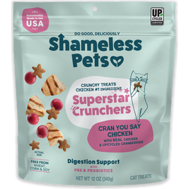 Shameless Pets Cran You Say Crunchy Cat Treats, Chicken & Catnip, 12-oz