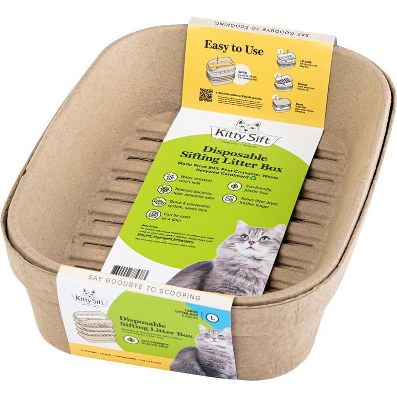 Worldwise Kitty Sift Disposable Sifting Cat Litter Box, Large image number null