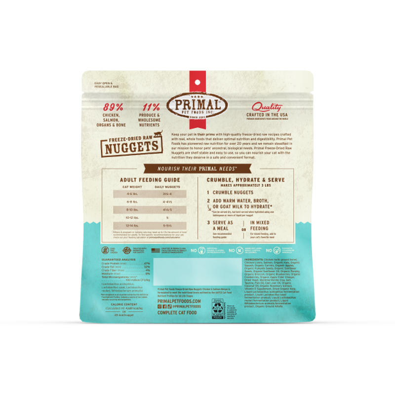 Primal Raw Freeze-Dried Cat Food, Chicken & Salmon, 14-oz image number null