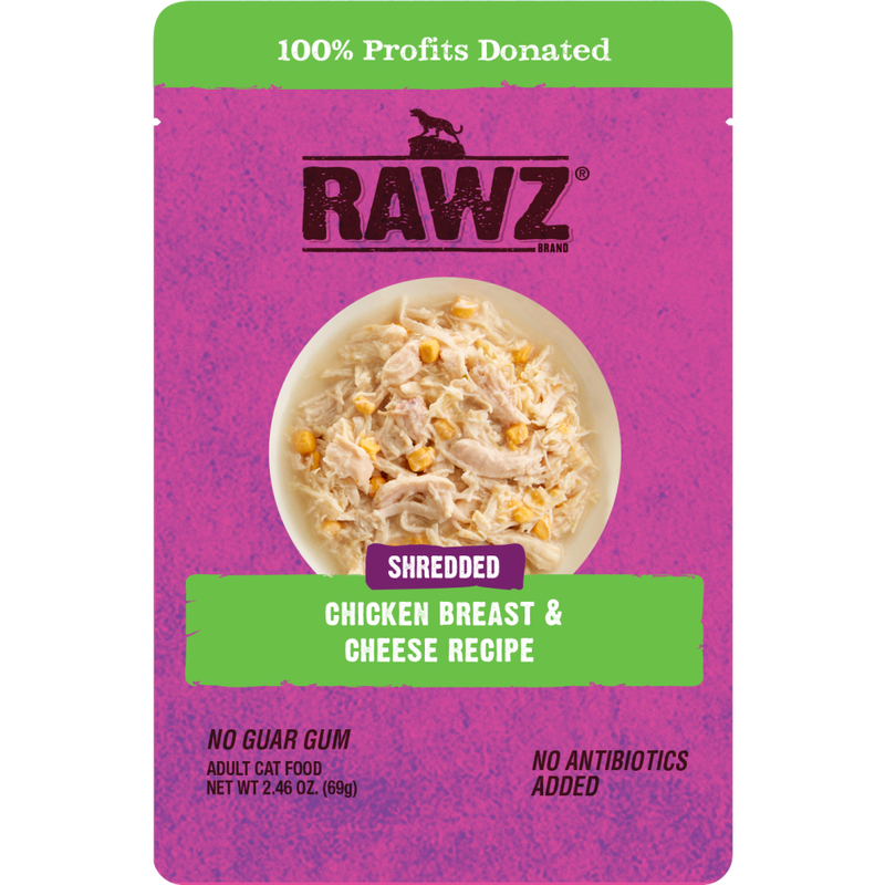 Rawz Shredded Wet Cat Food, Chicken Breast & Cheese, 2.46-oz image number null