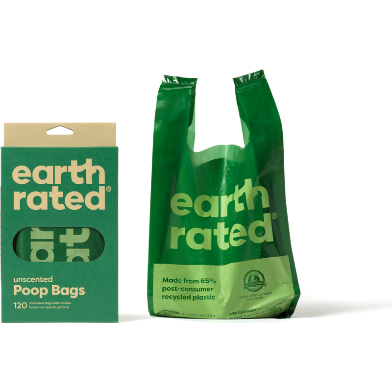 Earth Rated Easy-Tie Dog Poop Bags with Handle, Unscented, 120-count image number null