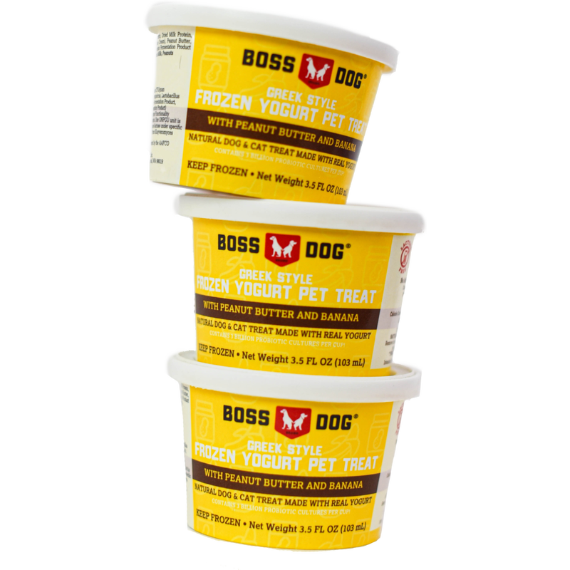 Boss Dog Frozen Yogurt Dog Treats, Peanut Butter & Banana, 3.5-oz, Single Cup image number null